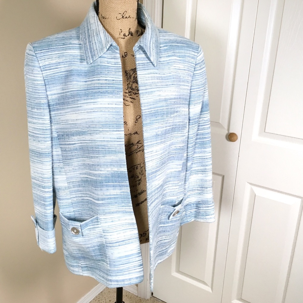 Preston & York Blue and White Blazer Jacket